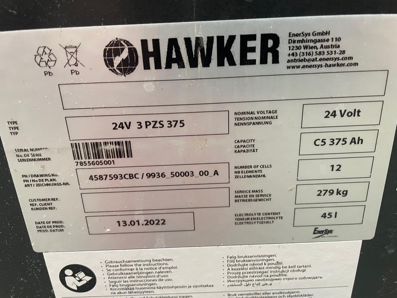 Hawker 24 Volt I 3 PZS 375 - Akumulator za Oprema za rukovanje materijalima: slika Hawker 24 Volt I 3 PZS 375 - Akumulator za Oprema za rukovanje materijalima Hawker 24 Volt I 3 PZS 375 - Akumulator za Oprema za rukovanje materijalima: slika Hawker 24 Volt I 3 PZS 375 - Akumulator za Oprema za rukovanje materijalima