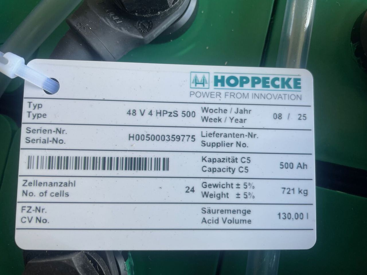 Hoppecke 48V 4 HPzS 500 - Akumulator za Oprema za rukovanje materijalima: slika Hoppecke 48V 4 HPzS 500 - Akumulator za Oprema za rukovanje materijalima Hoppecke 48V 4 HPzS 500 - Akumulator za Oprema za rukovanje materijalima: slika Hoppecke 48V 4 HPzS 500 - Akumulator za Oprema za rukovanje materijalima