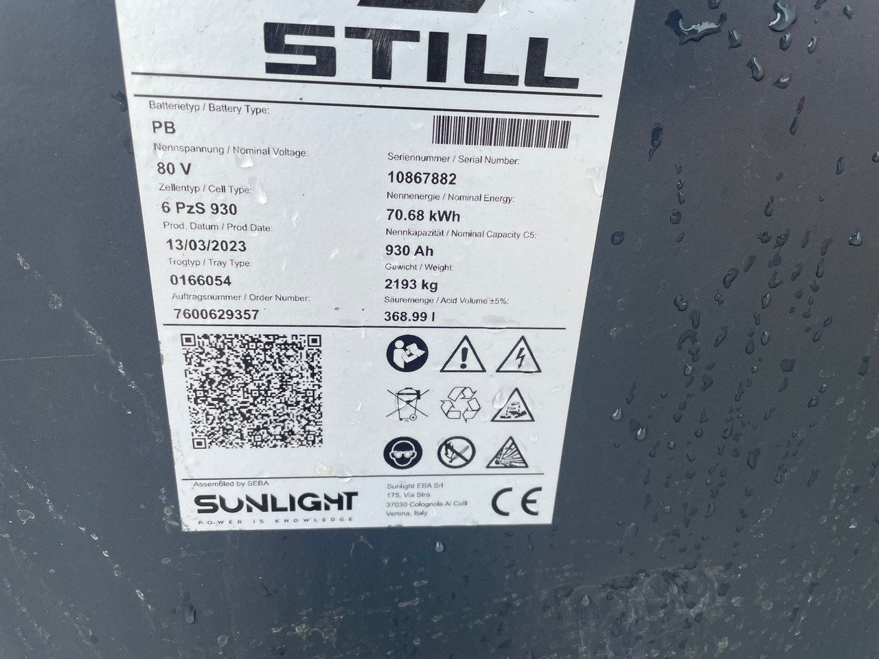 Sunlight 80V 6 PzS 930 - Akumulator za Oprema za rukovanje materijalima: slika Sunlight 80V 6 PzS 930 - Akumulator za Oprema za rukovanje materijalima Sunlight 80V 6 PzS 930 - Akumulator za Oprema za rukovanje materijalima: slika Sunlight 80V 6 PzS 930 - Akumulator za Oprema za rukovanje materijalima