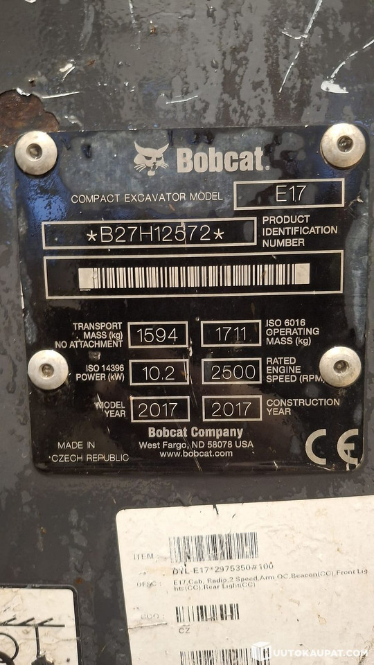 Bobcat E17 excavator, 2017 model, 1,997 h, Espoo - Mini bager: slika Bobcat E17 excavator, 2017 model, 1,997 h, Espoo - Mini bager Bobcat E17 excavator, 2017 model, 1,997 h, Espoo - Mini bager: slika Bobcat E17 excavator, 2017 model, 1,997 h, Espoo - Mini bager