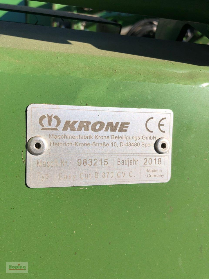 Kosilica Krone EasyCut B 870 CV: slika Kosilica Krone EasyCut B 870 CV Kosilica Krone EasyCut B 870 CV: slika Kosilica Krone EasyCut B 870 CV