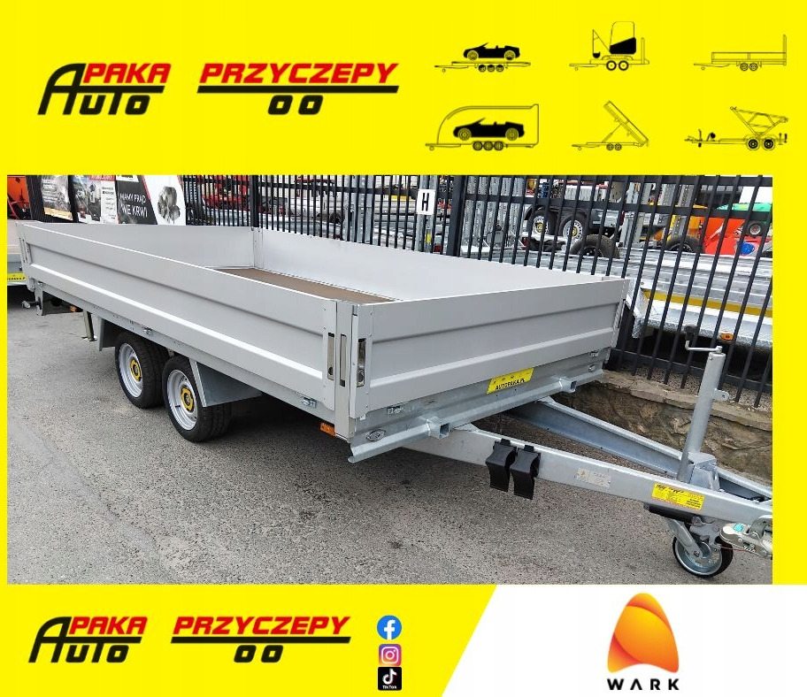 Platforma przyczepa 4x2 WARK dmc 2700 + burty / Platform trailer 4x2 WARK GVW 2700 + sides - Prikolica plato/ Otvoreni sanduk: slika Platforma przyczepa 4x2 WARK dmc 2700 + burty / Platform trailer 4x2 WARK GVW 2700 + sides - Prikolica plato/ Otvoreni sanduk Platforma przyczepa 4x2 WARK dmc 2700 + burty / Platform trailer 4x2 WARK GVW 2700 + sides - Prikolica plato/ Otvoreni sanduk: slika Platforma przyczepa 4x2 WARK dmc 2700 + burty / Platform trailer 4x2 WARK GVW 2700 + sides - Prikolica plato/ Otvoreni sanduk