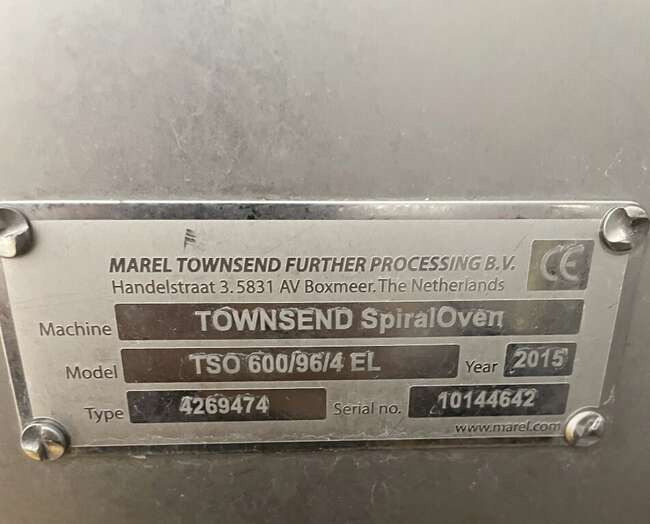 Oprema za prehrambenu industriju Marel spiral oven TSO 600/96/4 EL: slika Oprema za prehrambenu industriju Marel spiral oven TSO 600/96/4 EL