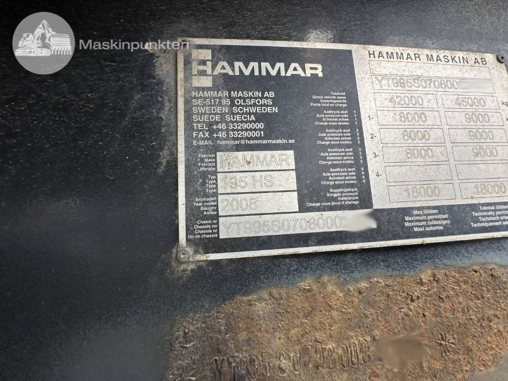 Transporter kontejnera/ Poluprikolica s izmjenjivim sanducima Hammar 195 HS: slika Transporter kontejnera/ Poluprikolica s izmjenjivim sanducima Hammar 195 HS