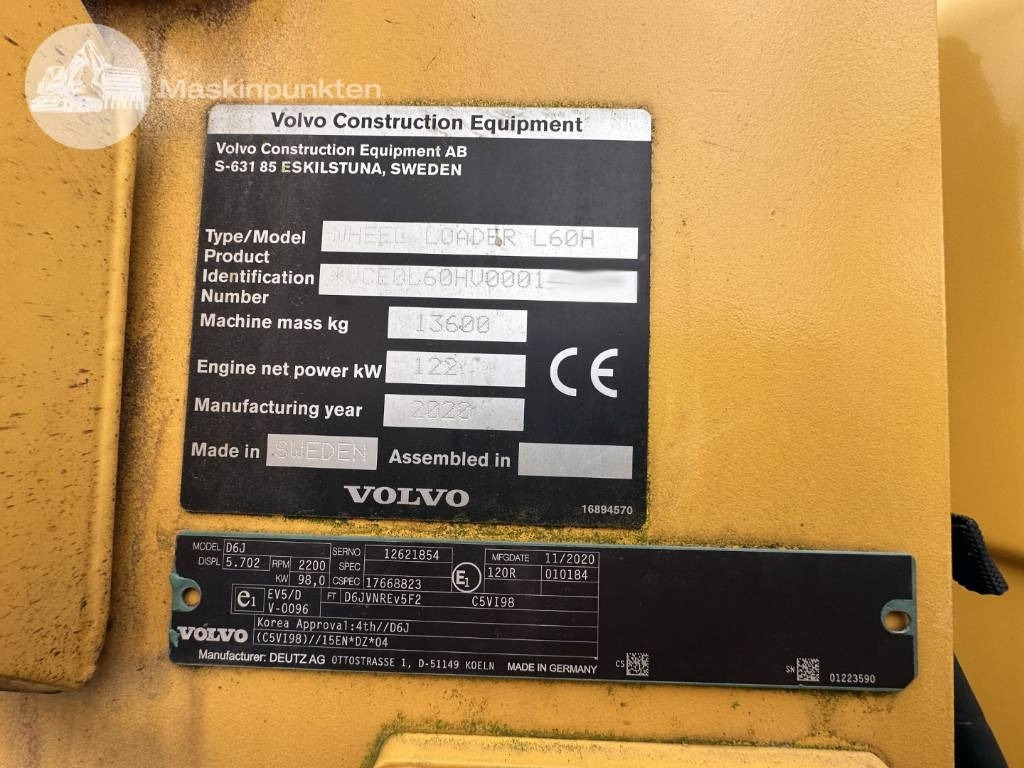 Zakup Volvo L 60 H  Volvo L 60 H: slika Zakup Volvo L 60 H  Volvo L 60 H
