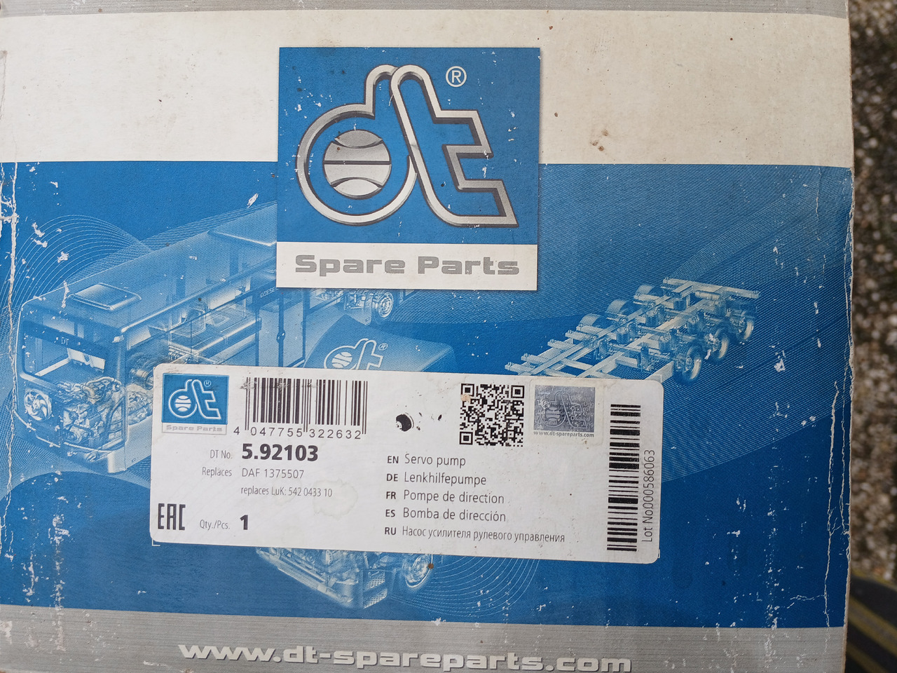 Steeringpump DT 592103 for Daf - Servo pumpa upravljačkog mehanizma: slika Steeringpump DT 592103 for Daf - Servo pumpa upravljačkog mehanizma Steeringpump DT 592103 for Daf - Servo pumpa upravljačkog mehanizma: slika Steeringpump DT 592103 for Daf - Servo pumpa upravljačkog mehanizma