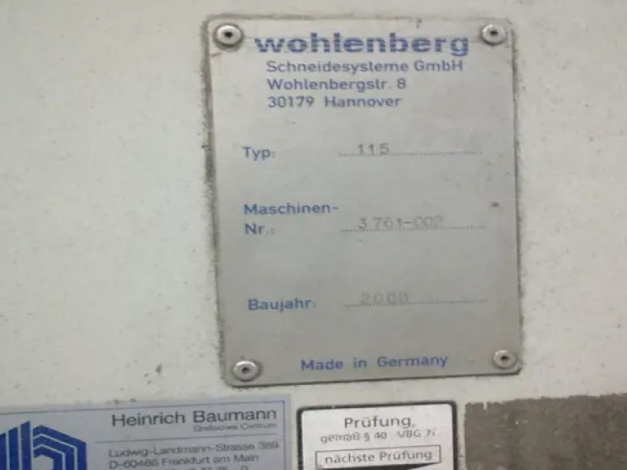 Wohlenberg 115 - Stroj za rezanje papira: slika Wohlenberg 115 - Stroj za rezanje papira Wohlenberg 115 - Stroj za rezanje papira: slika Wohlenberg 115 - Stroj za rezanje papira