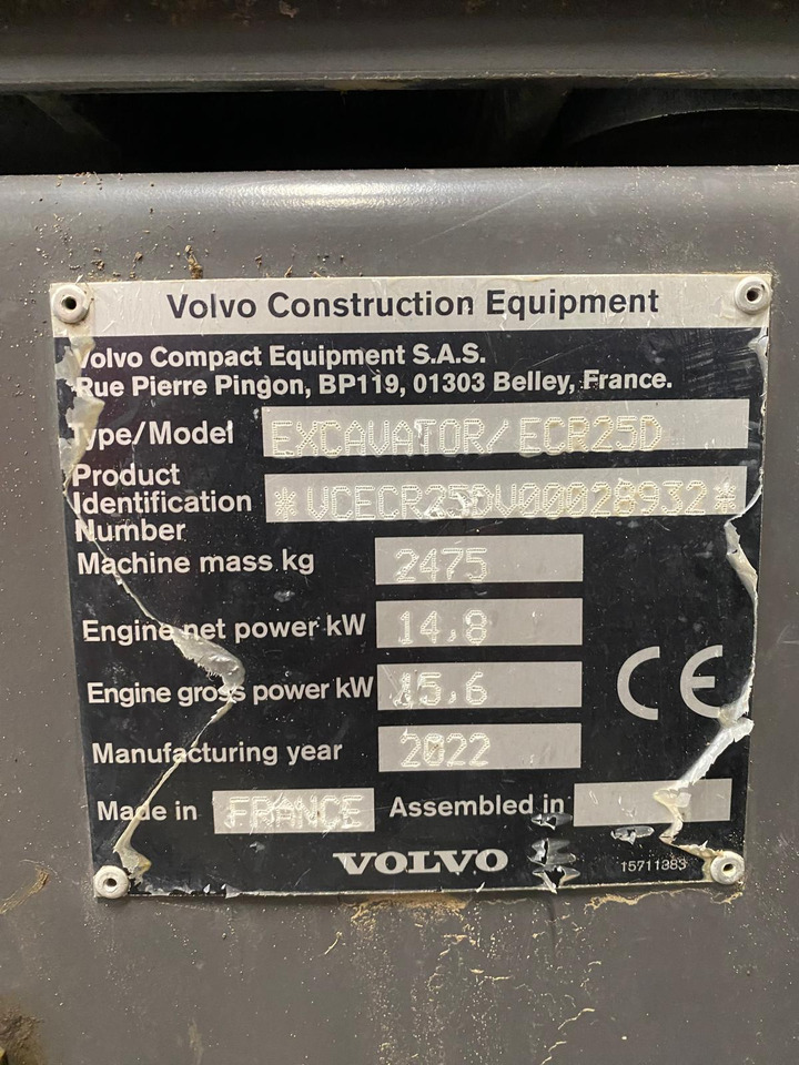 VOLVO ECR25D - Mini bager: slika VOLVO ECR25D - Mini bager VOLVO ECR25D - Mini bager: slika VOLVO ECR25D - Mini bager