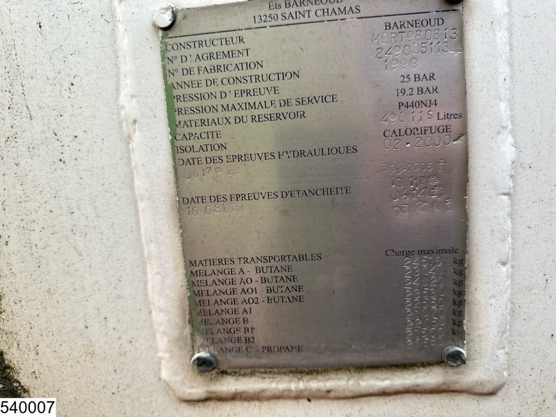 Poluprikolica cisterna Barneoud Gas 49011 Liter, LPG GPL Butane gas, 1 Comp: slika Poluprikolica cisterna Barneoud Gas 49011 Liter, LPG GPL Butane gas, 1 Comp