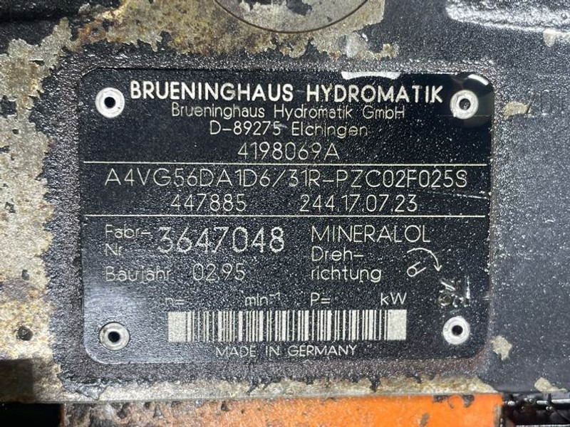Hidraulika za Građevinski strojevi Ahlmann AZ6-Hydromatik A4VG56DA1D6/31R-Drive pump/Rijpomp: slika Hidraulika za Građevinski strojevi Ahlmann AZ6-Hydromatik A4VG56DA1D6/31R-Drive pump/Rijpomp