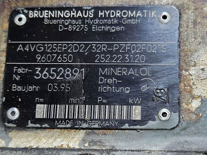 Brueninghaus Hydromatik A4VG125EP2D2/32R-Drive pump/Fahrpumpe/Rijpomp - Hidraulika za Građevinski strojevi: slika Brueninghaus Hydromatik A4VG125EP2D2/32R-Drive pump/Fahrpumpe/Rijpomp - Hidraulika za Građevinski strojevi Brueninghaus Hydromatik A4VG125EP2D2/32R-Drive pump/Fahrpumpe/Rijpomp - Hidraulika za Građevinski strojevi: slika Brueninghaus Hydromatik A4VG125EP2D2/32R-Drive pump/Fahrpumpe/Rijpomp - Hidraulika za Građevinski strojevi