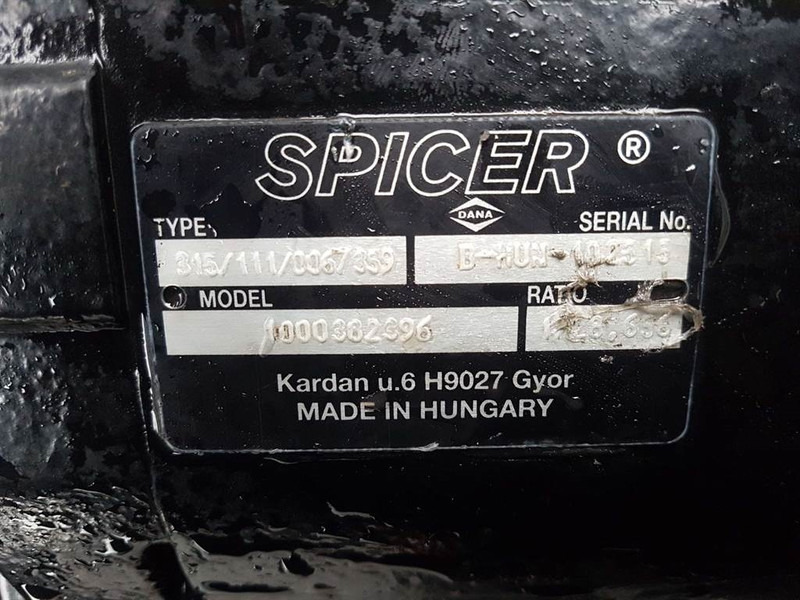 Osovina i dijelovi za Građevinski strojevi WACKER NEUSON -Spicer Dana 315/111/0067359-Axle/Achse/As: slika Osovina i dijelovi za Građevinski strojevi WACKER NEUSON -Spicer Dana 315/111/0067359-Axle/Achse/As