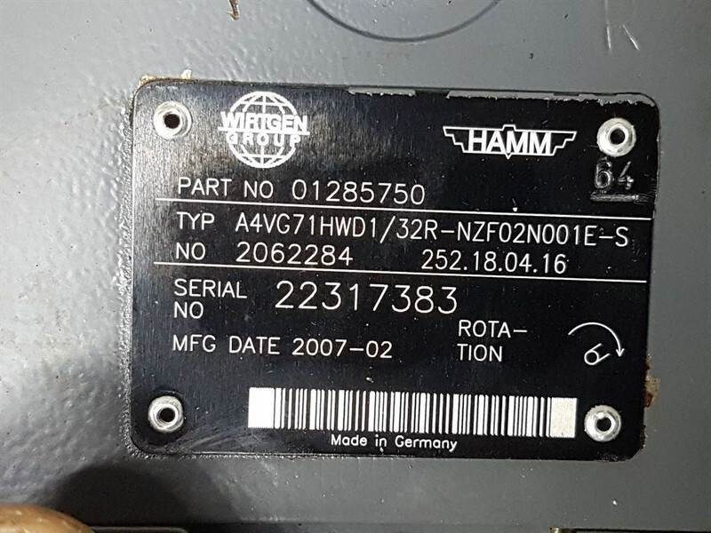 Wirtgen 01285750-Rexroth A4VG71HWD1/32R-Drive pump/Rijpomp - Hidraulika za Građevinski strojevi: slika Wirtgen 01285750-Rexroth A4VG71HWD1/32R-Drive pump/Rijpomp - Hidraulika za Građevinski strojevi Wirtgen 01285750-Rexroth A4VG71HWD1/32R-Drive pump/Rijpomp - Hidraulika za Građevinski strojevi: slika Wirtgen 01285750-Rexroth A4VG71HWD1/32R-Drive pump/Rijpomp - Hidraulika za Građevinski strojevi