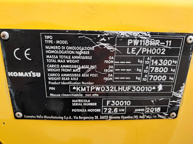 Bager na kotačima Komatsu PW118MR-11: slika Bager na kotačima Komatsu PW118MR-11