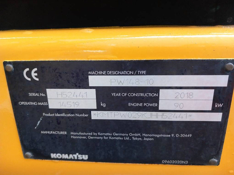 Komatsu PW148-10 - Bager na kotačima: slika Komatsu PW148-10 - Bager na kotačima Komatsu PW148-10 - Bager na kotačima: slika Komatsu PW148-10 - Bager na kotačima