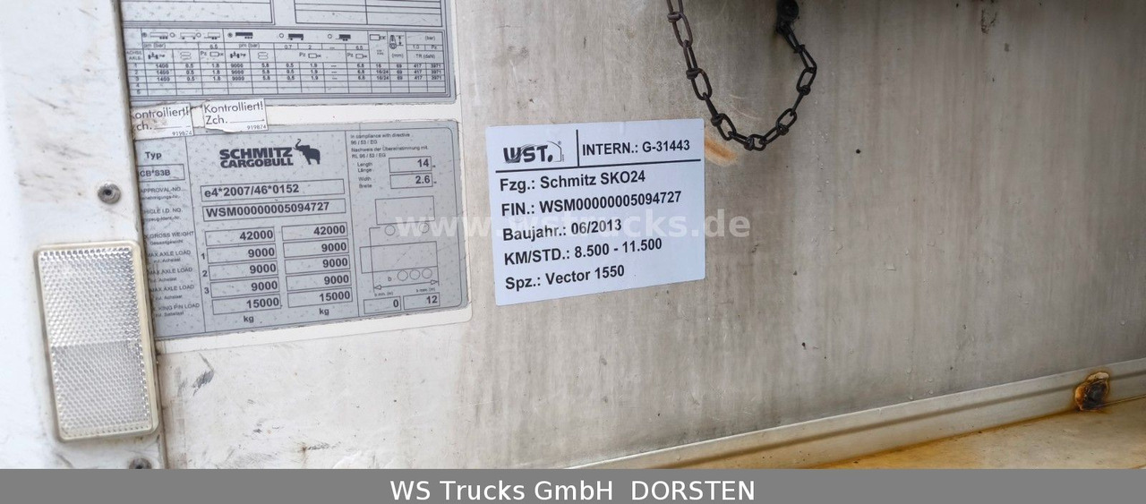Poluprikolica sa zatvorenim sandukom Schmitz Cargobull SKO 24 Kühlauflieger Vector 1550 Strom/Diesel: slika Poluprikolica sa zatvorenim sandukom Schmitz Cargobull SKO 24 Kühlauflieger Vector 1550 Strom/Diesel