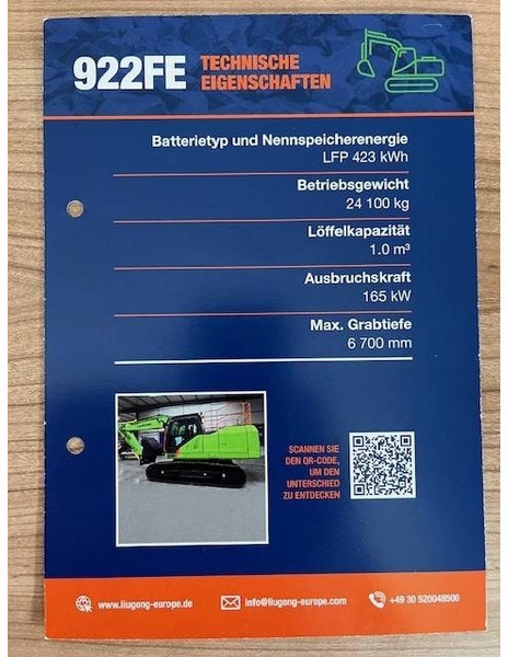 LIUGONG 922 FE vollelektrisch, 24.100 kg - Bager gusjeničar: slika LIUGONG 922 FE vollelektrisch, 24.100 kg - Bager gusjeničar LIUGONG 922 FE vollelektrisch, 24.100 kg - Bager gusjeničar: slika LIUGONG 922 FE vollelektrisch, 24.100 kg - Bager gusjeničar