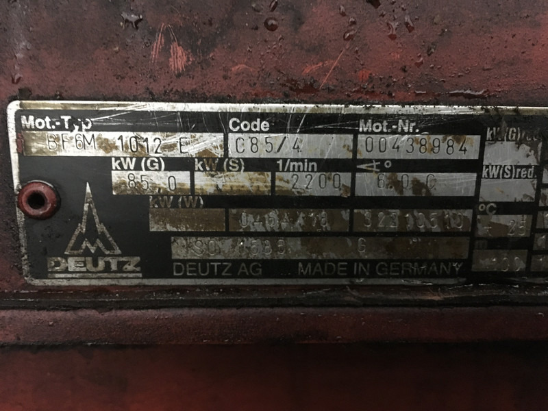 Građevinski strojevi Deutz BF6M1012E FOR PARTS: slika Građevinski strojevi Deutz BF6M1012E FOR PARTS