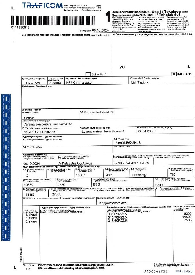 Kamion s otvorenim sandukom Scania R 560: slika Kamion s otvorenim sandukom Scania R 560