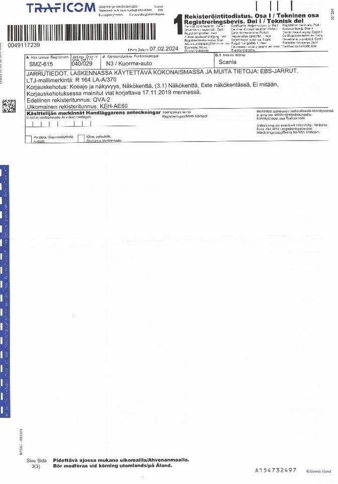 Tegljač Scania R 164: slika Tegljač Scania R 164