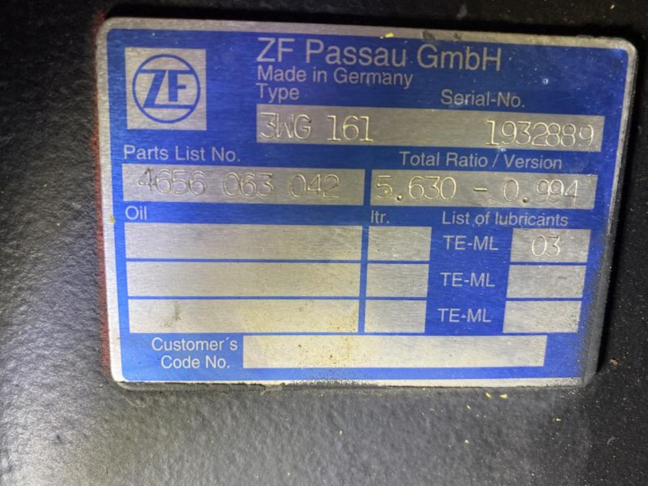ZF 3WG161 - Prijenos za Oprema za rukovanje materijalima: slika ZF 3WG161 - Prijenos za Oprema za rukovanje materijalima ZF 3WG161 - Prijenos za Oprema za rukovanje materijalima: slika ZF 3WG161 - Prijenos za Oprema za rukovanje materijalima