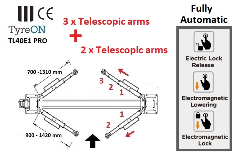TL40E1 PRO 2 post lift - fully automatic - Oprema za radionice: slika TL40E1 PRO 2 post lift - fully automatic - Oprema za radionice TL40E1 PRO 2 post lift - fully automatic - Oprema za radionice: slika TL40E1 PRO 2 post lift - fully automatic - Oprema za radionice