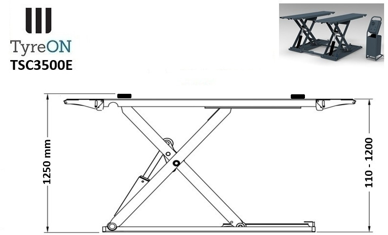 TSC3500E mobile midrise car scissor lift with electrical release - Capacity 3,5T - Lifting height 125 cm - 230V - Graphite gray - Oprema za radionice: slika TSC3500E mobile midrise car scissor lift with electrical release - Capacity 3,5T - Lifting height 125 cm - 230V - Graphite gray - Oprema za radionice TSC3500E mobile midrise car scissor lift with electrical release - Capacity 3,5T - Lifting height 125 cm - 230V - Graphite gray - Oprema za radionice: slika TSC3500E mobile midrise car scissor lift with electrical release - Capacity 3,5T - Lifting height 125 cm - 230V - Graphite gray - Oprema za radionice