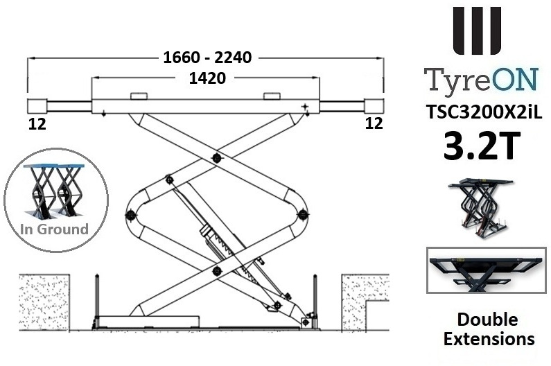 TSC3500X2iL in floor scissor lift - double extensions- Platform length up to 224 cm - also for longer vehicles - Oprema za radionice: slika TSC3500X2iL in floor scissor lift - double extensions- Platform length up to 224 cm - also for longer vehicles - Oprema za radionice TSC3500X2iL in floor scissor lift - double extensions- Platform length up to 224 cm - also for longer vehicles - Oprema za radionice: slika TSC3500X2iL in floor scissor lift - double extensions- Platform length up to 224 cm - also for longer vehicles - Oprema za radionice