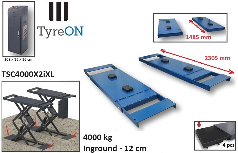 TSC4000X2iXL In floor scissor lift - Double extensions - 12 cm installation depth - Hydromechanically locked - No compressed air required - 4T - Oprema za radionice: slika TSC4000X2iXL In floor scissor lift - Double extensions - 12 cm installation depth - Hydromechanically locked - No compressed air required - 4T - Oprema za radionice TSC4000X2iXL In floor scissor lift - Double extensions - 12 cm installation depth - Hydromechanically locked - No compressed air required - 4T - Oprema za radionice: slika TSC4000X2iXL In floor scissor lift - Double extensions - 12 cm installation depth - Hydromechanically locked - No compressed air required - 4T - Oprema za radionice