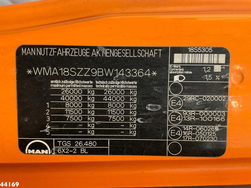 Utovarivač s proklizavajućim upravljanjem MAN TGS 26.480 VDL 18 Ton portaalarmsysteem: slika Utovarivač s proklizavajućim upravljanjem MAN TGS 26.480 VDL 18 Ton portaalarmsysteem