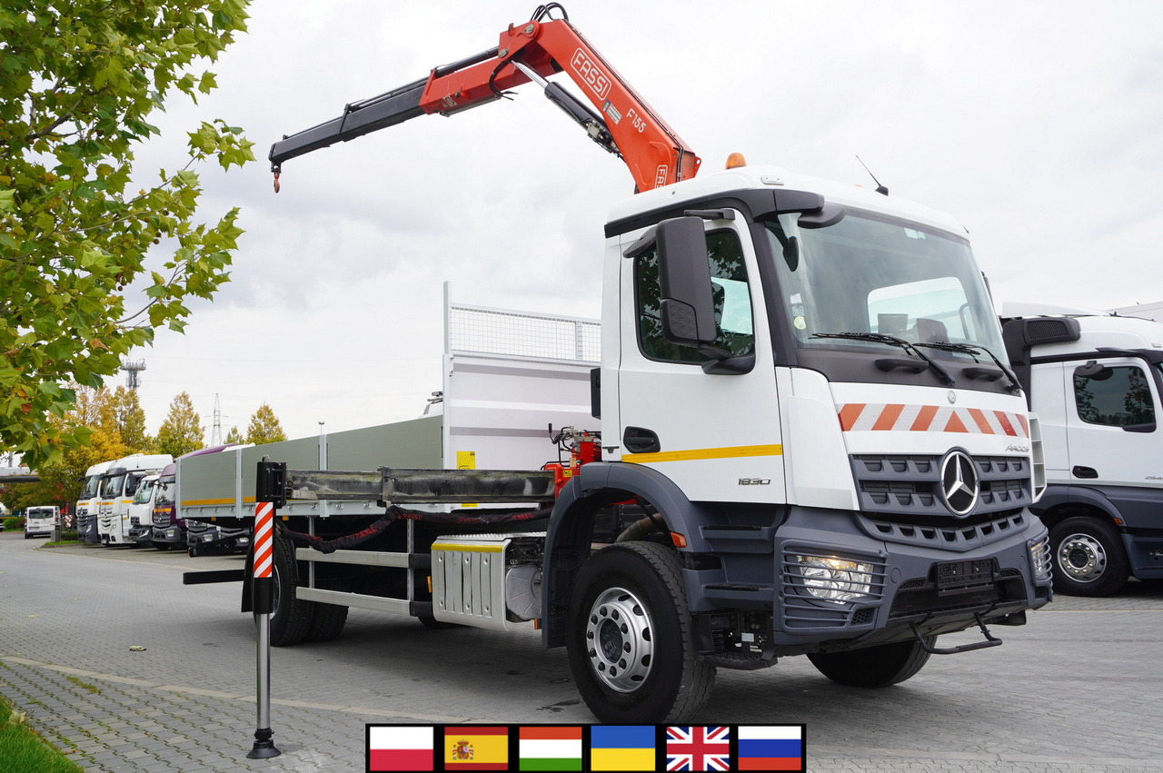 MERCEDES-BENZ Arocs 1830 / Flatbed 16 EPAL / HDS Fassi 155 / Reach 8 m / Load capacity 6160 kg - Kamion s otvorenim sandukom, Kamion s kranom: slika MERCEDES-BENZ Arocs 1830 / Flatbed 16 EPAL / HDS Fassi 155 / Reach 8 m / Load capacity 6160 kg - Kamion s otvorenim sandukom, Kamion s kranom MERCEDES-BENZ Arocs 1830 / Flatbed 16 EPAL / HDS Fassi 155 / Reach 8 m / Load capacity 6160 kg - Kamion s otvorenim sandukom, Kamion s kranom: slika MERCEDES-BENZ Arocs 1830 / Flatbed 16 EPAL / HDS Fassi 155 / Reach 8 m / Load capacity 6160 kg - Kamion s otvorenim sandukom, Kamion s kranom