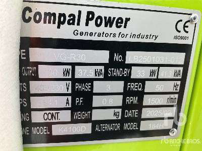 COMPAL VG-R30 41 kVA (Unused) - Generatorski set: slika COMPAL VG-R30 41 kVA (Unused) - Generatorski set COMPAL VG-R30 41 kVA (Unused) - Generatorski set: slika COMPAL VG-R30 41 kVA (Unused) - Generatorski set