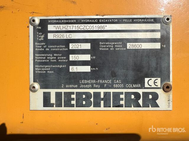 2021 Liebherr R926 LC Tracked Excavator - Bager gusjeničar: slika 2021 Liebherr R926 LC Tracked Excavator - Bager gusjeničar 2021 Liebherr R926 LC Tracked Excavator - Bager gusjeničar: slika 2021 Liebherr R926 LC Tracked Excavator - Bager gusjeničar