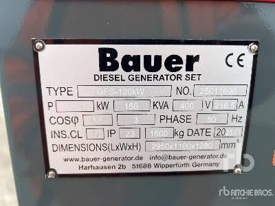 BAUER GFS-120KW 150 kVA Skid-Mounted (Unused) - Generatorski set: slika BAUER GFS-120KW 150 kVA Skid-Mounted (Unused) - Generatorski set BAUER GFS-120KW 150 kVA Skid-Mounted (Unused) - Generatorski set: slika BAUER GFS-120KW 150 kVA Skid-Mounted (Unused) - Generatorski set