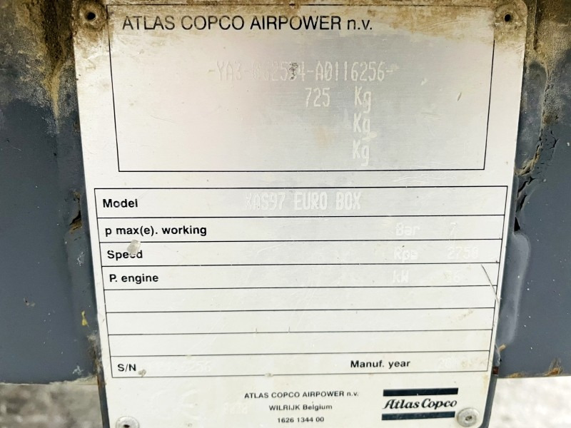 Atlas Copco XAS97 (3882) - Zračni kompresor: slika Atlas Copco XAS97 (3882) - Zračni kompresor Atlas Copco XAS97 (3882) - Zračni kompresor: slika Atlas Copco XAS97 (3882) - Zračni kompresor