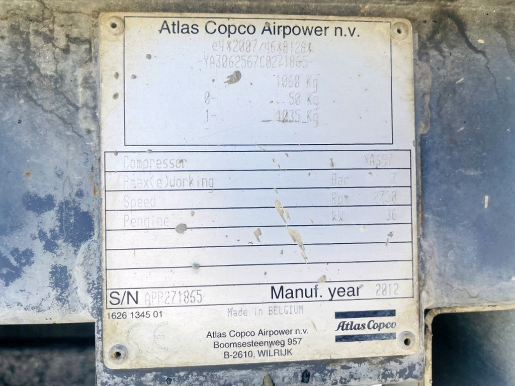 Atlas Copco XAS97 (4021) - Zračni kompresor: slika Atlas Copco XAS97 (4021) - Zračni kompresor Atlas Copco XAS97 (4021) - Zračni kompresor: slika Atlas Copco XAS97 (4021) - Zračni kompresor
