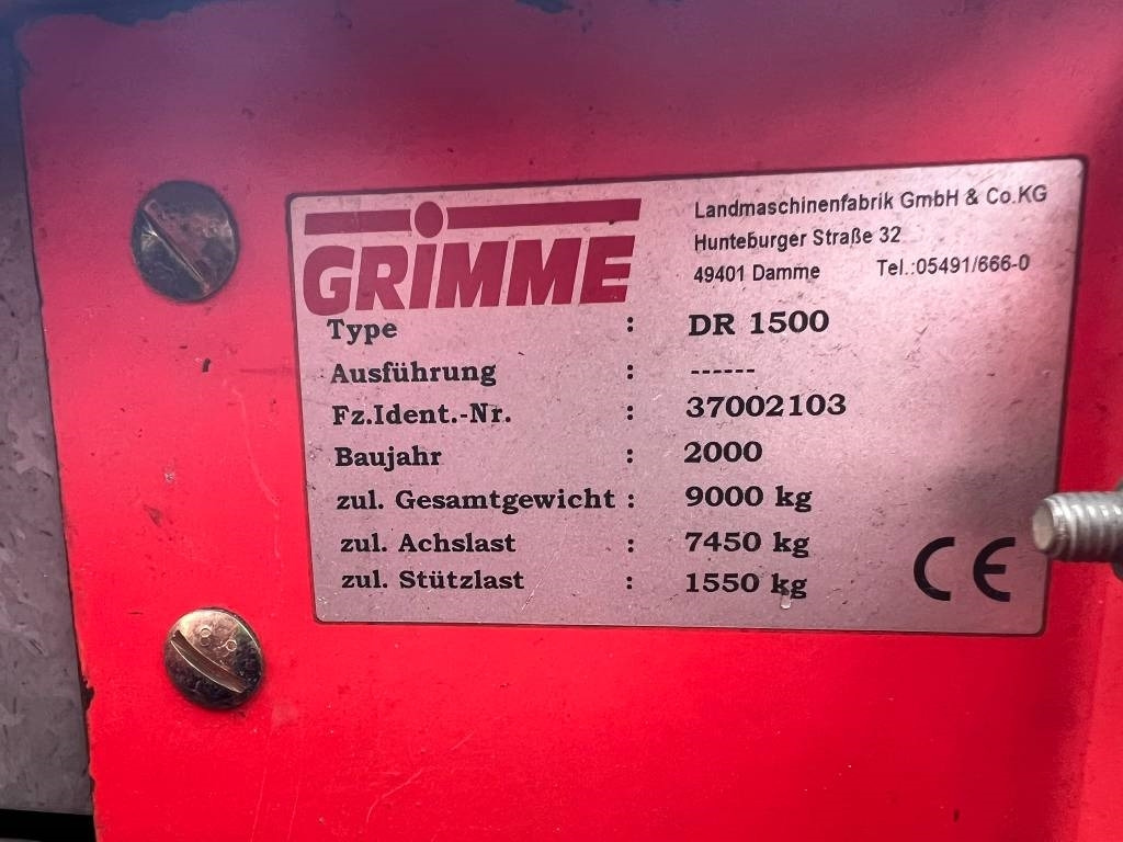 Kombajn za krumpir Grimme DR 1500 bunker rooier: slika Kombajn za krumpir Grimme DR 1500 bunker rooier Kombajn za krumpir Grimme DR 1500 bunker rooier: slika Kombajn za krumpir Grimme DR 1500 bunker rooier