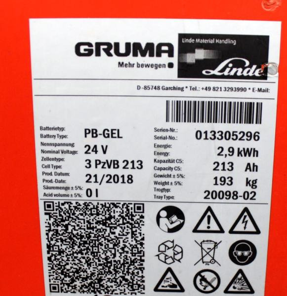 GRUMA 24 Volt 3 PzV 213 Ah - Akumulator: slika GRUMA 24 Volt 3 PzV 213 Ah - Akumulator GRUMA 24 Volt 3 PzV 213 Ah - Akumulator: slika GRUMA 24 Volt 3 PzV 213 Ah - Akumulator