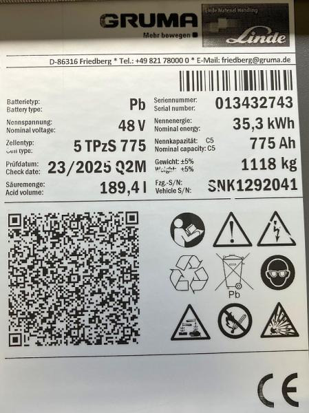 GRUMA 48 Volt 5 PzS 775 Ah - Akumulator za Oprema za rukovanje materijalima: slika GRUMA 48 Volt 5 PzS 775 Ah - Akumulator za Oprema za rukovanje materijalima GRUMA 48 Volt 5 PzS 775 Ah - Akumulator za Oprema za rukovanje materijalima: slika GRUMA 48 Volt 5 PzS 775 Ah - Akumulator za Oprema za rukovanje materijalima