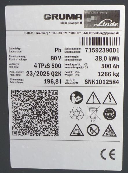 GRUMA 80 Volt 4 PzS 500 Ah - Akumulator za Oprema za rukovanje materijalima: slika GRUMA 80 Volt 4 PzS 500 Ah - Akumulator za Oprema za rukovanje materijalima GRUMA 80 Volt 4 PzS 500 Ah - Akumulator za Oprema za rukovanje materijalima: slika GRUMA 80 Volt 4 PzS 500 Ah - Akumulator za Oprema za rukovanje materijalima