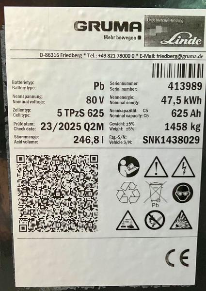 GRUMA 80 Volt 5 PzS 625 Ah - Akumulator za Oprema za rukovanje materijalima: slika GRUMA 80 Volt 5 PzS 625 Ah - Akumulator za Oprema za rukovanje materijalima GRUMA 80 Volt 5 PzS 625 Ah - Akumulator za Oprema za rukovanje materijalima: slika GRUMA 80 Volt 5 PzS 625 Ah - Akumulator za Oprema za rukovanje materijalima