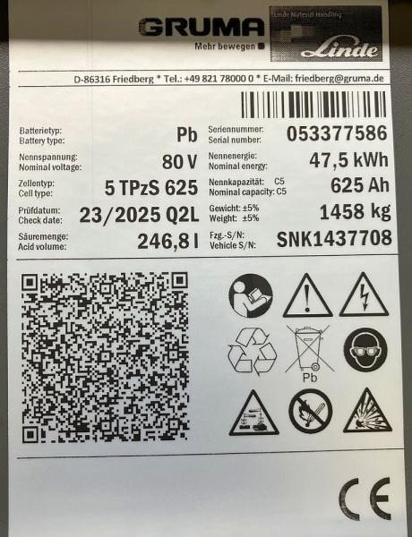 GRUMA 80 Volt 5 PzS 625 Ah - Akumulator za Oprema za rukovanje materijalima: slika GRUMA 80 Volt 5 PzS 625 Ah - Akumulator za Oprema za rukovanje materijalima GRUMA 80 Volt 5 PzS 625 Ah - Akumulator za Oprema za rukovanje materijalima: slika GRUMA 80 Volt 5 PzS 625 Ah - Akumulator za Oprema za rukovanje materijalima