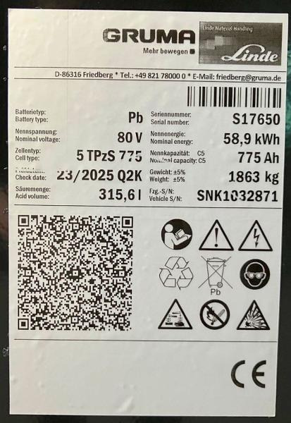 GRUMA 80 Volt 5 PzS 725 Ah - Akumulator za Oprema za rukovanje materijalima: slika GRUMA 80 Volt 5 PzS 725 Ah - Akumulator za Oprema za rukovanje materijalima GRUMA 80 Volt 5 PzS 725 Ah - Akumulator za Oprema za rukovanje materijalima: slika GRUMA 80 Volt 5 PzS 725 Ah - Akumulator za Oprema za rukovanje materijalima