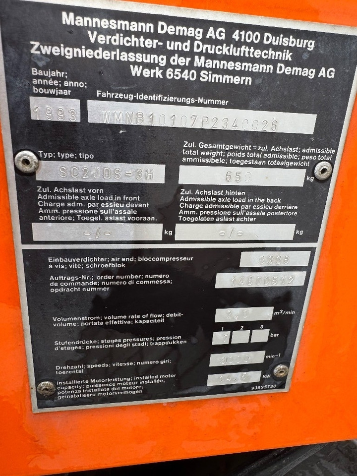 Mannesman demag SC20 DS - Zračni kompresor: slika Mannesman demag SC20 DS - Zračni kompresor Mannesman demag SC20 DS - Zračni kompresor: slika Mannesman demag SC20 DS - Zračni kompresor