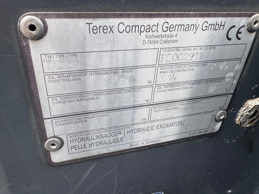 Terex TC 29 - Mini bager: slika Terex TC 29 - Mini bager Terex TC 29 - Mini bager: slika Terex TC 29 - Mini bager