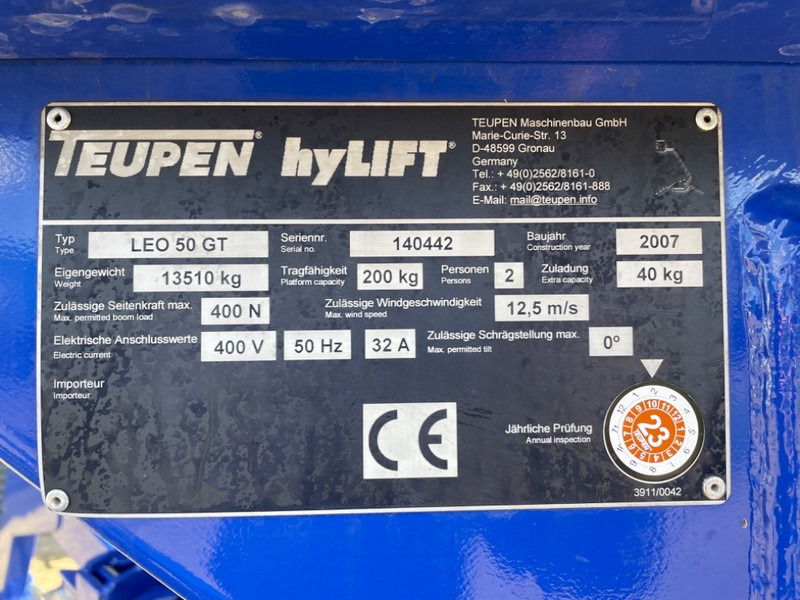 Teupen Leo 50 GT - Zglobni krak, Pauk podizna platforma: slika Teupen Leo 50 GT - Zglobni krak, Pauk podizna platforma Teupen Leo 50 GT - Zglobni krak, Pauk podizna platforma: slika Teupen Leo 50 GT - Zglobni krak, Pauk podizna platforma