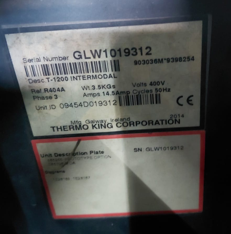 Thermo King T-1200 S/N : GLW1019312 - Jedinica hladnjaka: slika Thermo King T-1200 S/N : GLW1019312 - Jedinica hladnjaka Thermo King T-1200 S/N : GLW1019312 - Jedinica hladnjaka: slika Thermo King T-1200 S/N : GLW1019312 - Jedinica hladnjaka