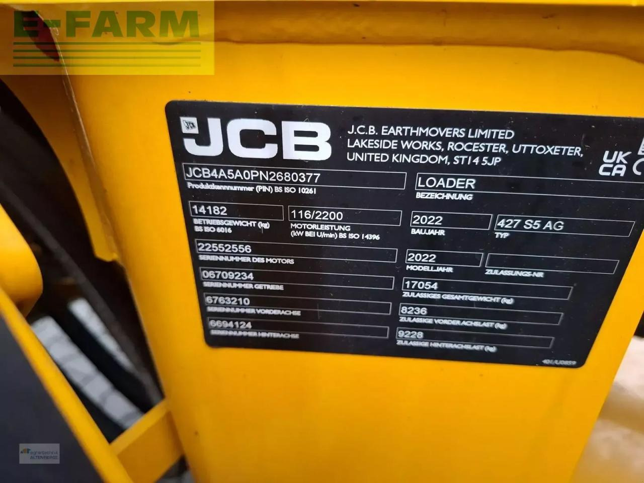 Mini bager JCB 427 agri: slika Mini bager JCB 427 agri
