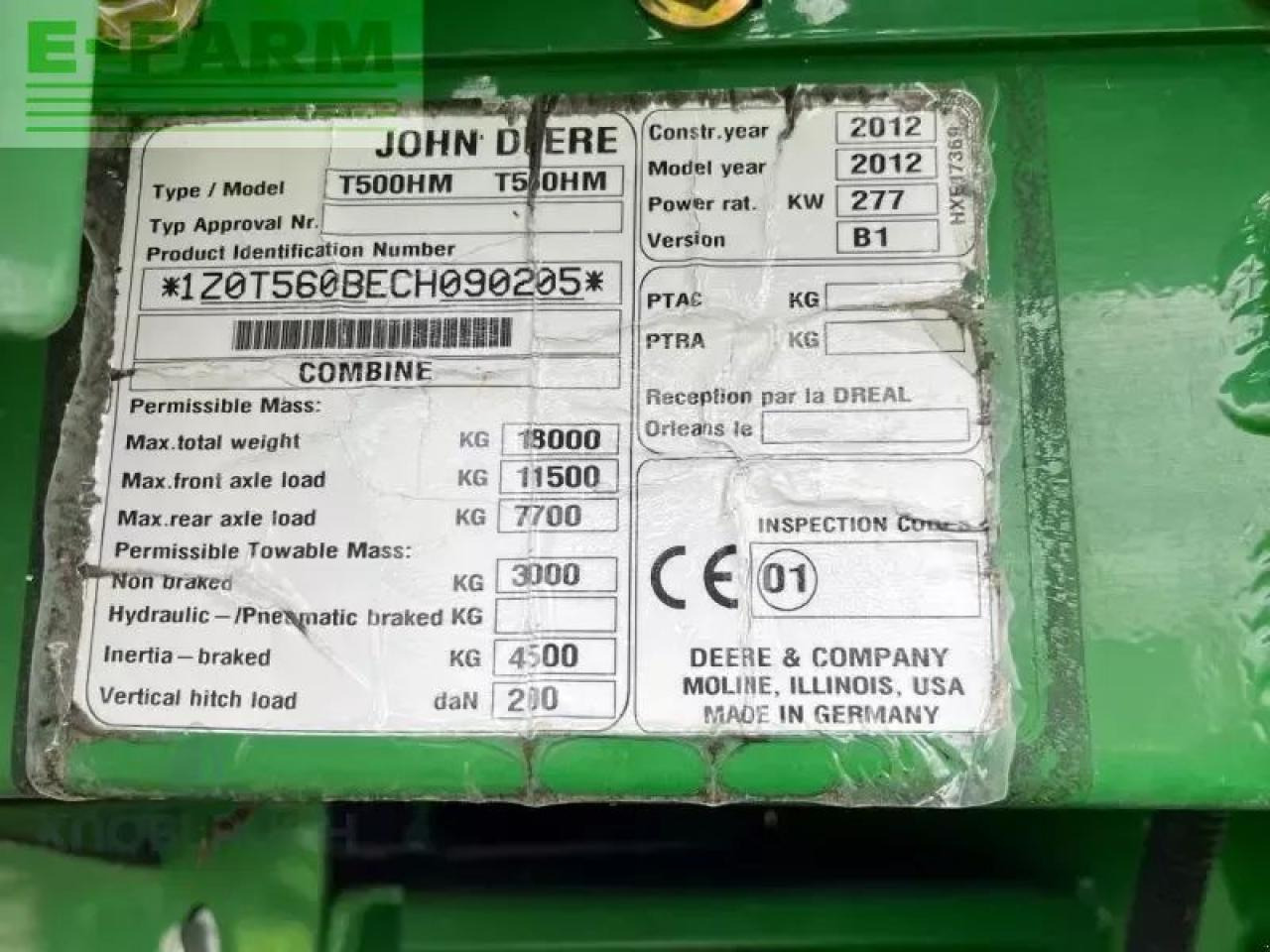 Kombajn za žetvu John Deere t560 hillmaster: slika Kombajn za žetvu John Deere t560 hillmaster