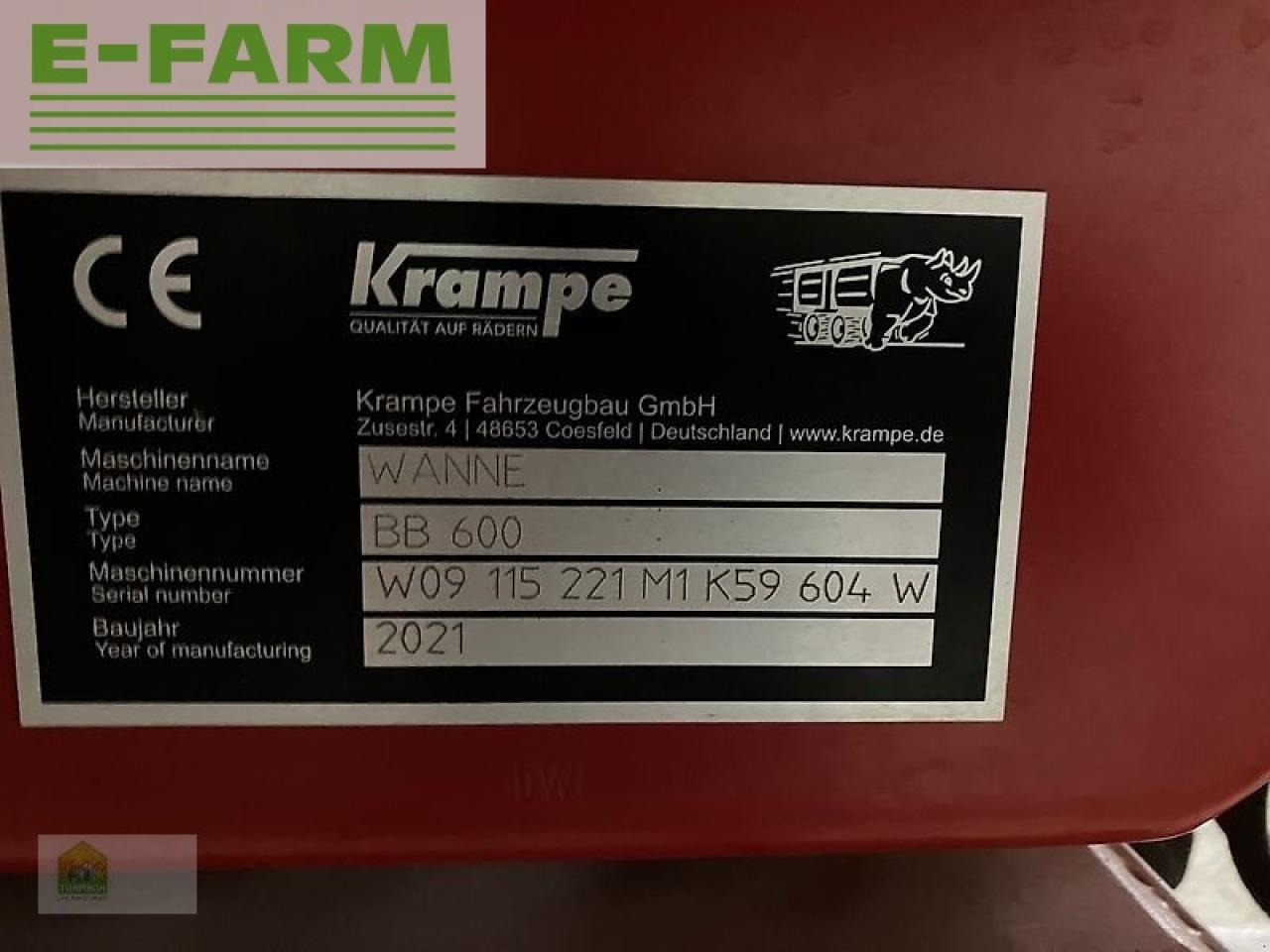 Nagibna prikolica za poljoprivredna gospodarstva/ Istovarivač Krampe big body bb 600 + canagro schnecke df1315: slika Nagibna prikolica za poljoprivredna gospodarstva/ Istovarivač Krampe big body bb 600 + canagro schnecke df1315